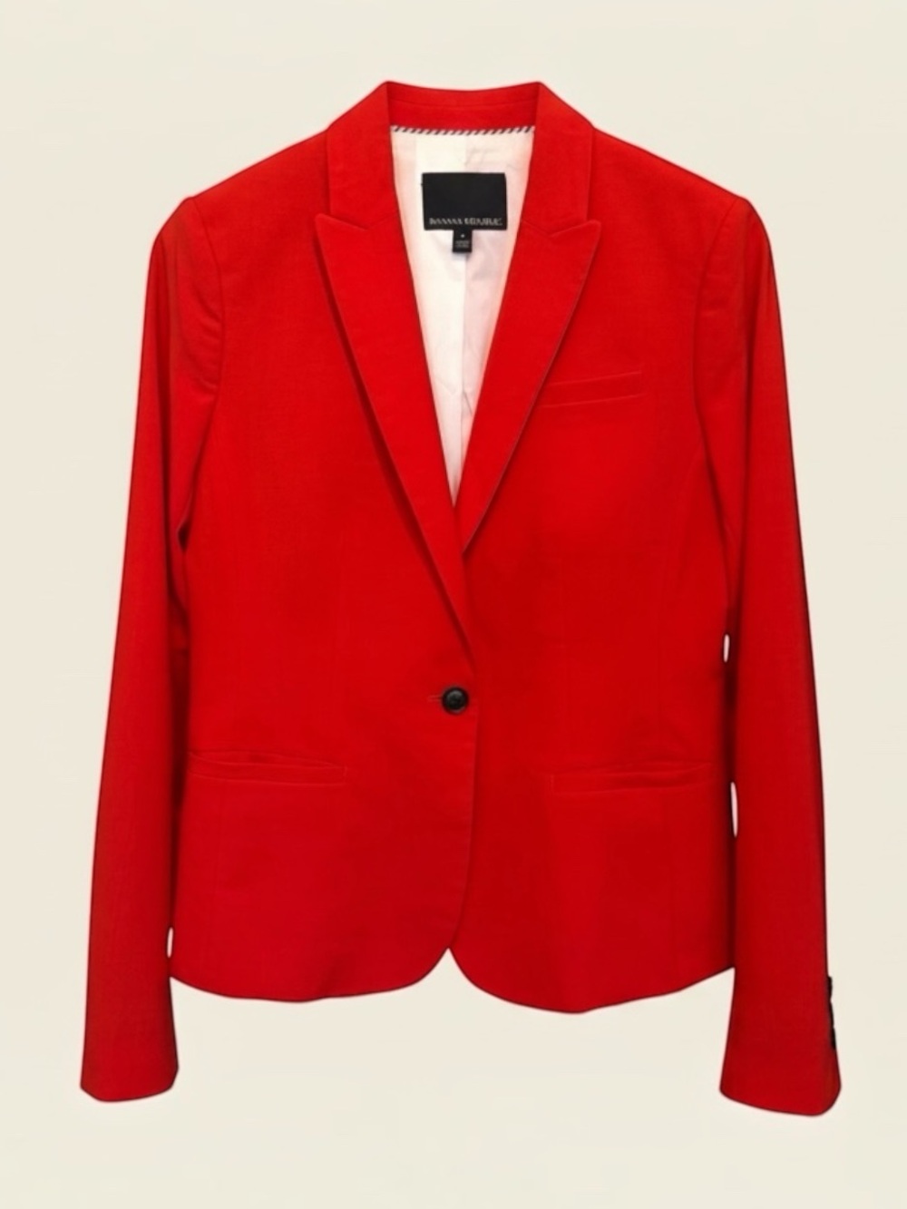 Banana Republic Poppy Red Tailored Single Button Blazer Women’s Size 4